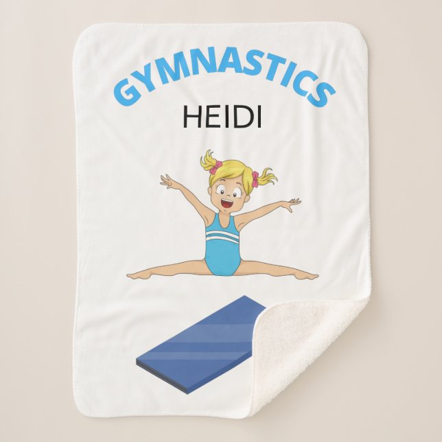 Chicas de gimnasia con manta Sherpa personalizada. (Anverso)