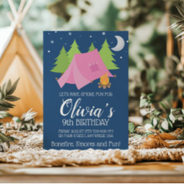 Chicas de Glamping Invitación de cumpleaños para a