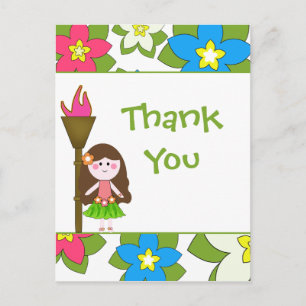 Chicas de hula tropical dulce gracias postal