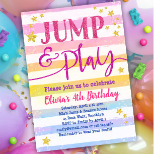 Chicas de Invitación al Cumpleaños Salto y Juega F