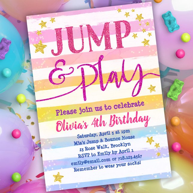 Chicas de Invitación al Cumpleaños Salto y Juega F (Subido por el creador)