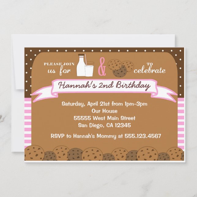 Chicas de invitaciones a fiestas de cumpleaños de  (Anverso)