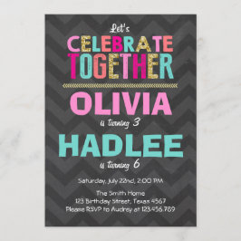 Chicas de invitaciones a fiestas de cumpleaños gem