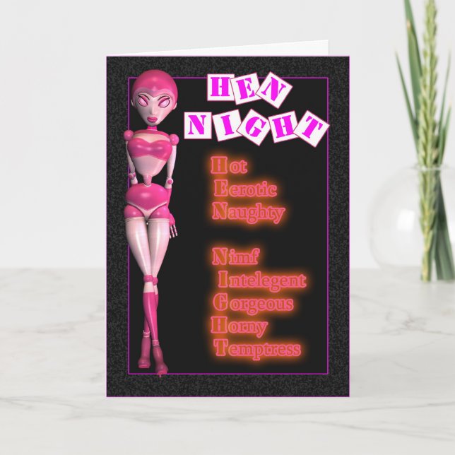 Chicas de invitaciones a fiestas nocturnas de Hen (Anverso)