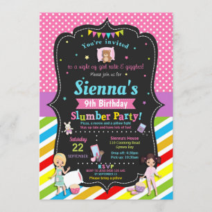 Chicas de invitaciones de cumpleaños a Fiesta de m