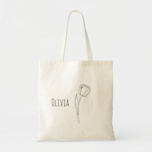 Chicas de la bolsa de la tote con flores refinadas