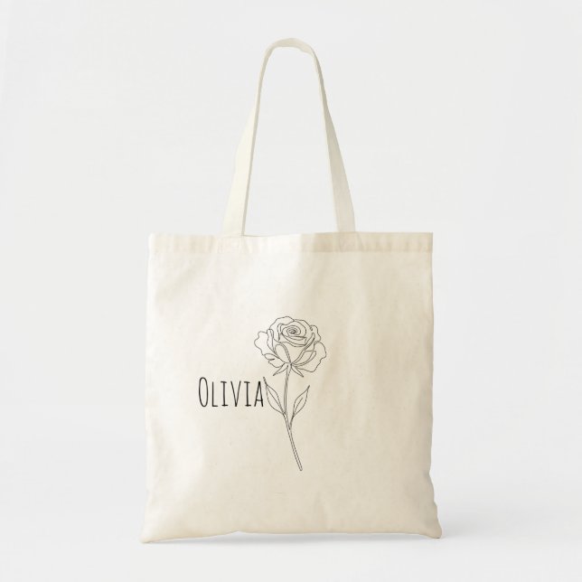 Chicas de la bolsa de la tote con flores refinadas (Frente)