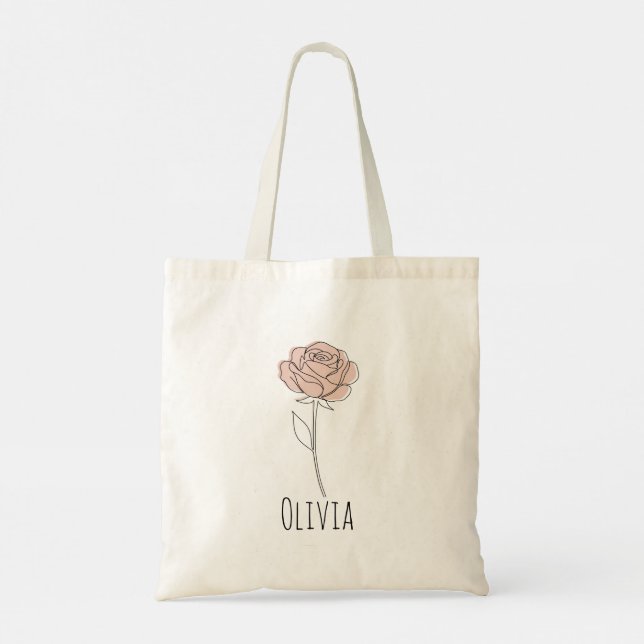 Chicas de la bolsa de la tote con flores refinadas (Reverso)