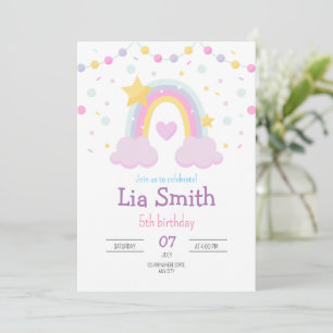 Chicas de la invitación al cumpleaños arcoiris Boh