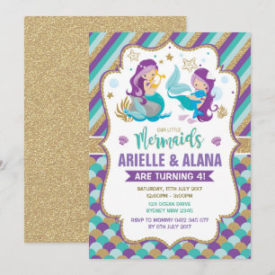 Chicas de la invitación al cumpleaños de la sirena