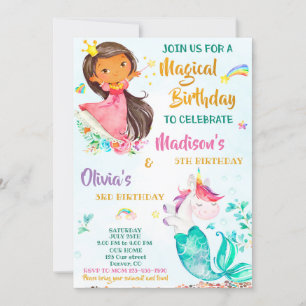 Chicas de la invitación al cumpleaños de Mermicorn