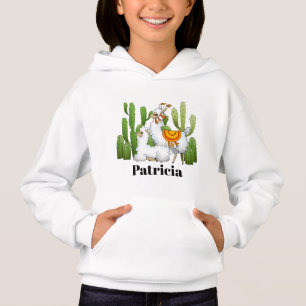 Chicas de la llama de Cute añaden el nombre hoodi