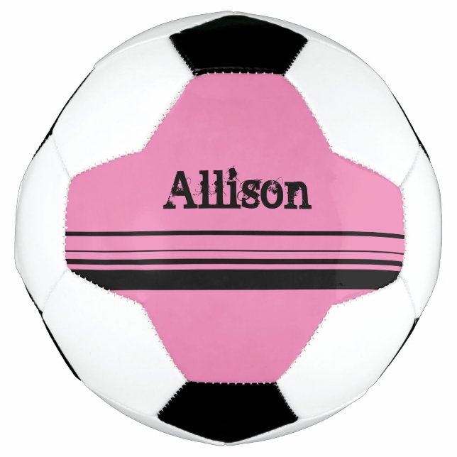 Chicas de la pelota de fútbol rosa personalizada (Anverso)