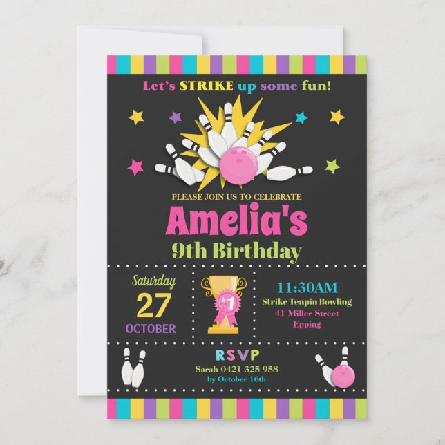 Chicas de las invitaciones de la fiesta de (Anverso)
