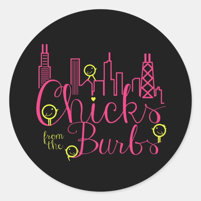 Chicas de los Pegatinas de Burbs Black BG (Anverso)