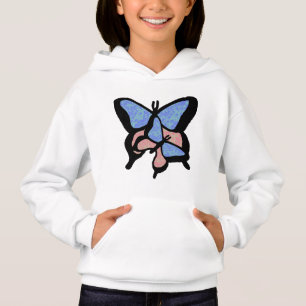 Chicas de mariposas azules y rosas Hoodie