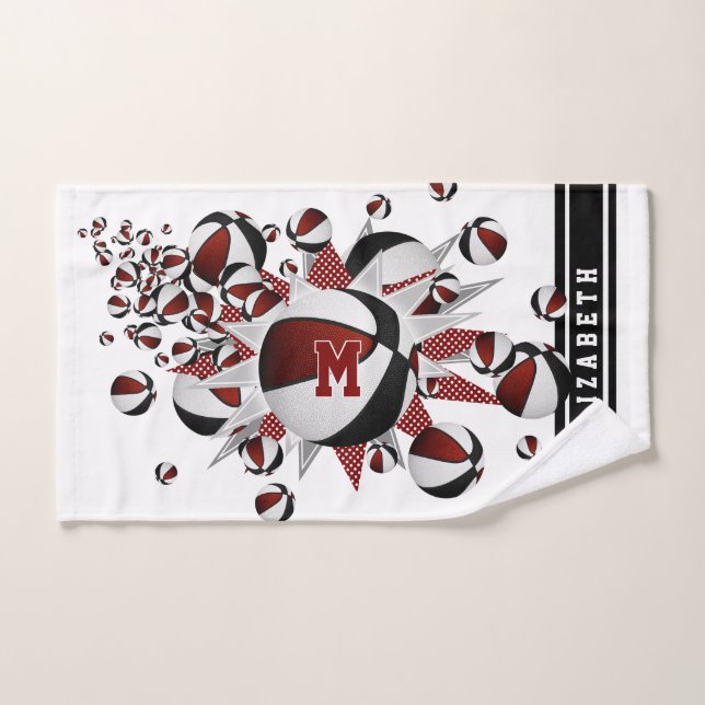 chicas de maroon black basketball (Toalla de mano)