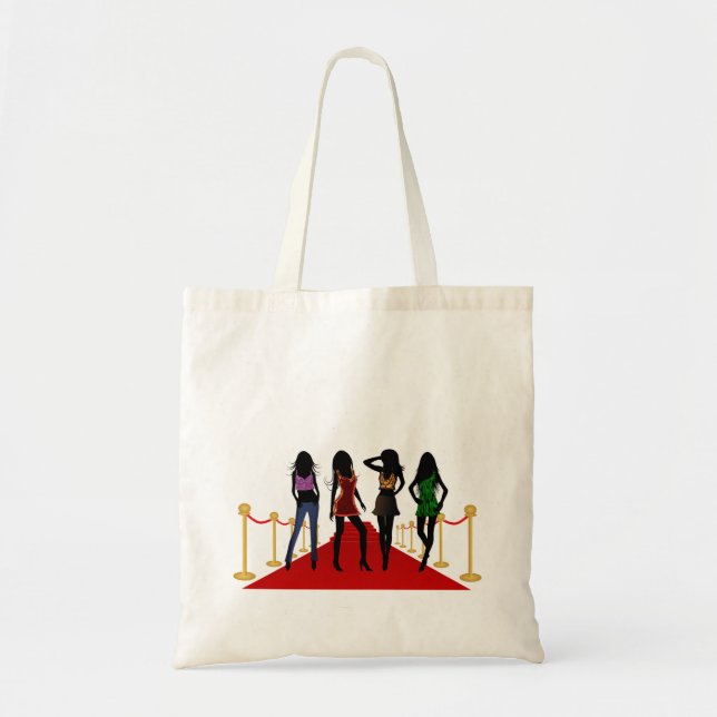 Chicas de moda en las bolsas de té del presupuesto (Frente)