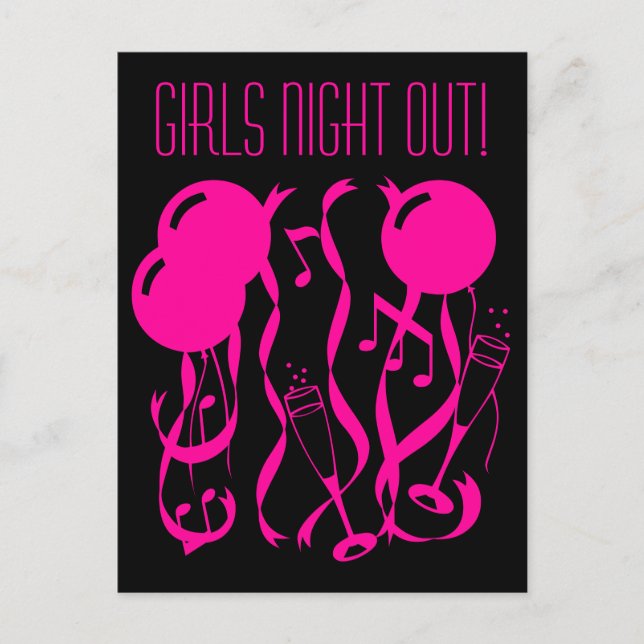 Chicas de noche fiesta Personalizado postales (Anverso)