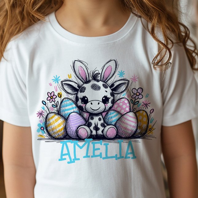 Chicas de nombre personalizado de camiseta de Pasc (Kids name Easter t-shirt)