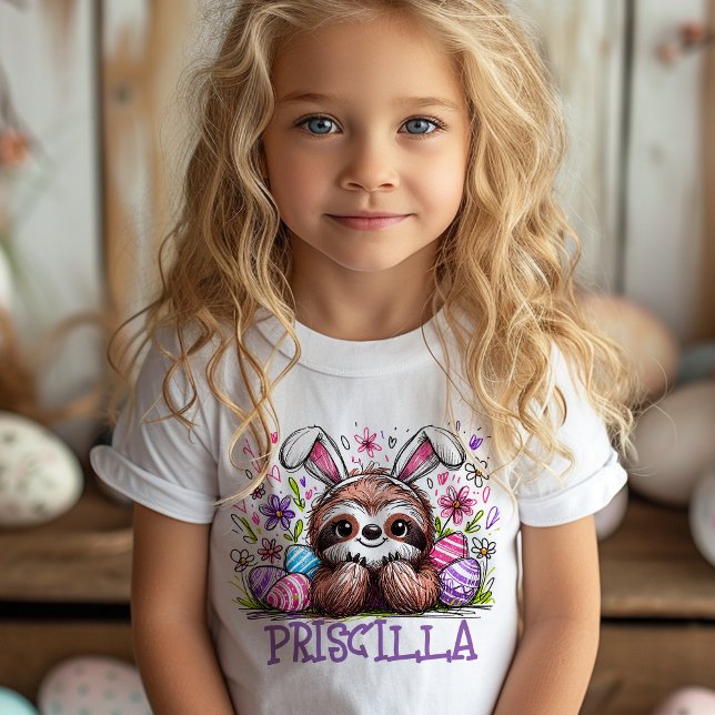 Chicas de nombres personalizados de camiseta de Se (Kids name Easter t-shirt)