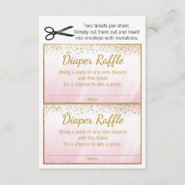 Chicas de oro rosado Diaper Raffle Tickets