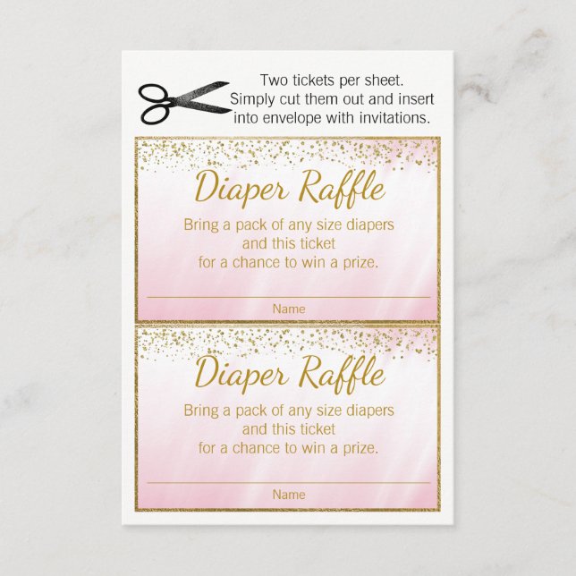 Chicas de oro rosado Diaper Raffle Tickets (Anverso)