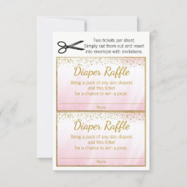 Chicas de oro rosado Diaper Raffle Tickets