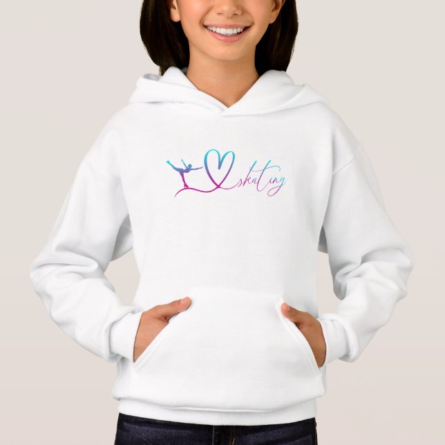 chicas de patinaje artístico hoodie "I love skatin (Anverso)