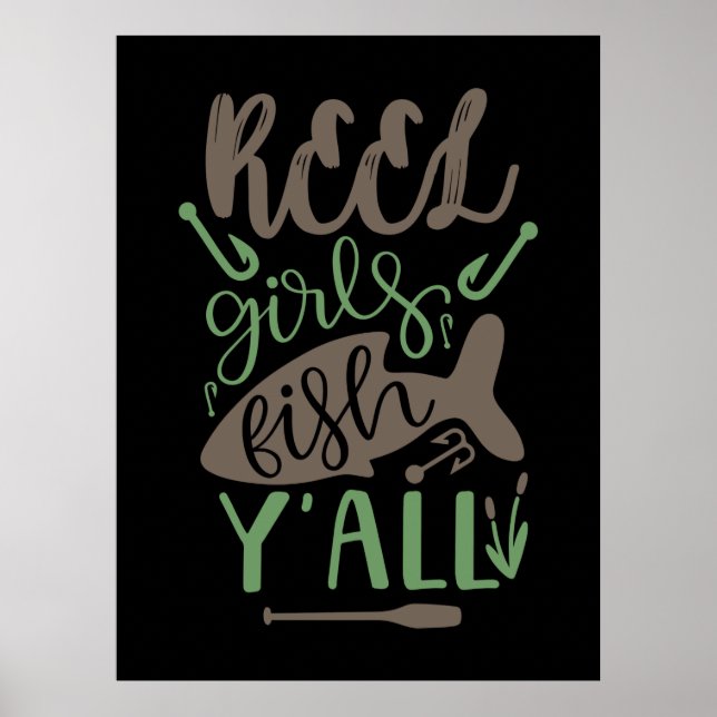 Chicas de pescadores de arte real Fish Yall (Frente)