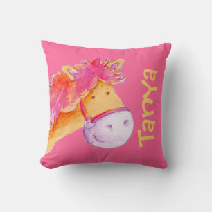 Chicas de pijama Tanya naranja almohada rosa