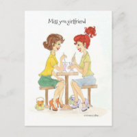 Chicas de refresco Tarjeta postal de Miss You