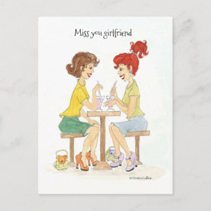 Chicas de refresco Tarjeta postal de Miss You
