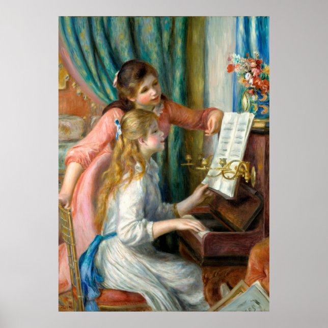 Chicas de Renoir en el arte impresionista de Piano (Frente)