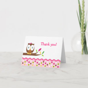Chicas de tarjetas de agradecimiento a Owl