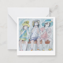 Chicas De Tarjetas De Cumpleaños Con Helado