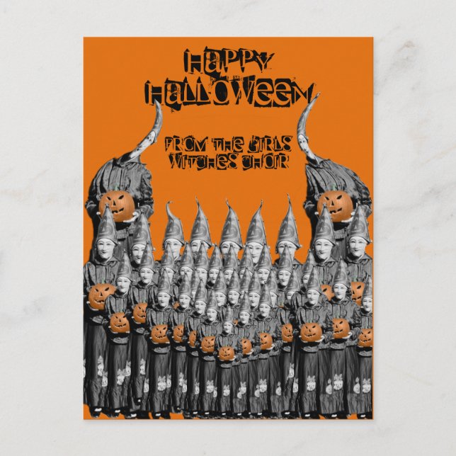 Chicas DE TARJETAS DE HALLOWEEN CON FOTO DE CHOIR  (Anverso)