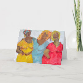 Chicas de tarjetas de notas divirtiéndose