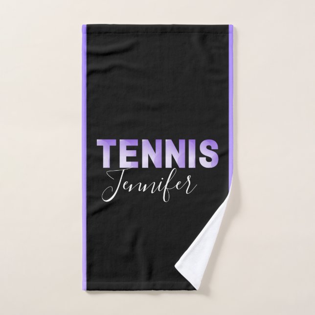 Chicas de tenis personalizados Nombre Purple Ombre (Toalla de mano)