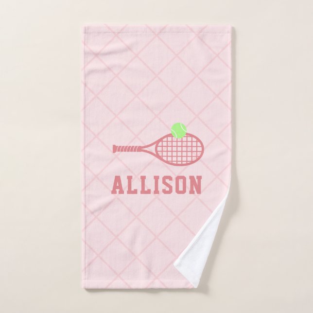 Chicas de tenis personalizados nombre rosado (Toalla de mano)