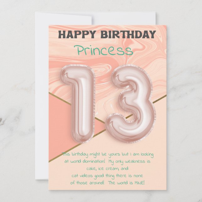 Chicas de trece años Tarjeta de cumpleaños feliz (Anverso)