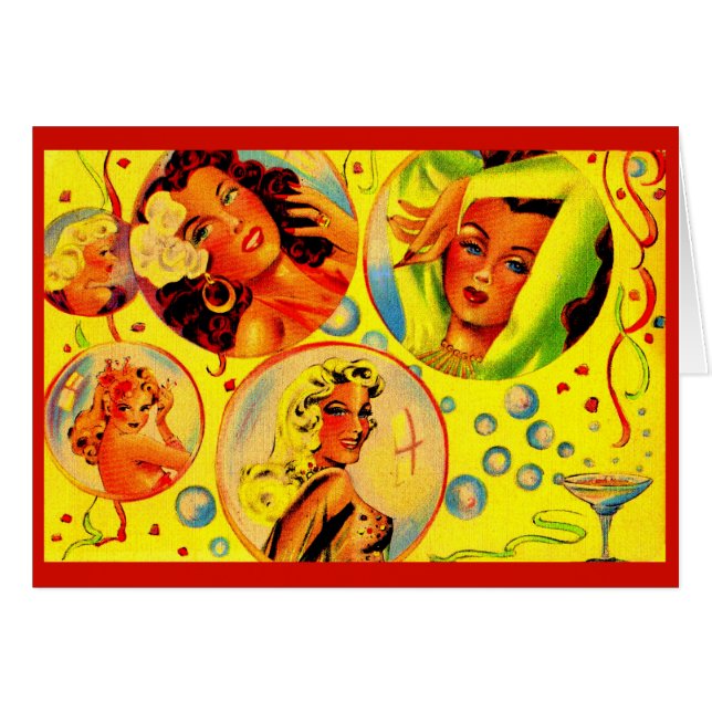 chicas del glamour de los años 1940 (Anverso (Horizontal))