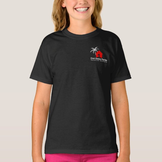 Chicas del logotipo del hogar FCF Camiseta negra (Anverso)
