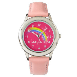 Chicas divertidos reloj de pulsera de nombre rosad