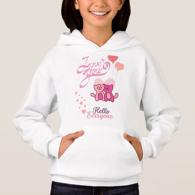 CHICAS DULCES Hoodie CON GATOS AMANTES (Anverso)