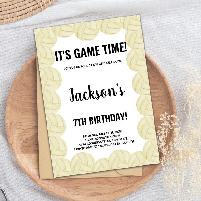Chicas editables o tarjeta de Fiesta deportivo par (Volleyball Birthday Invitations)