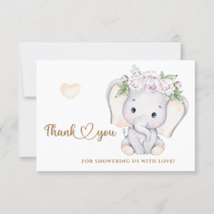 Chicas elefante ducha bebé tarjeta de agradecimien