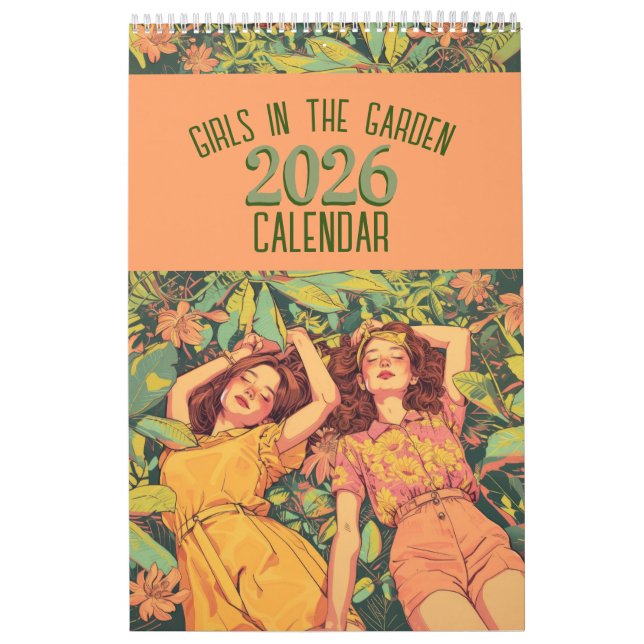 Chicas en el calendario Garden 2026 (Tapa)