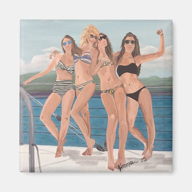 Chicas en un imán de yate (Frente)
