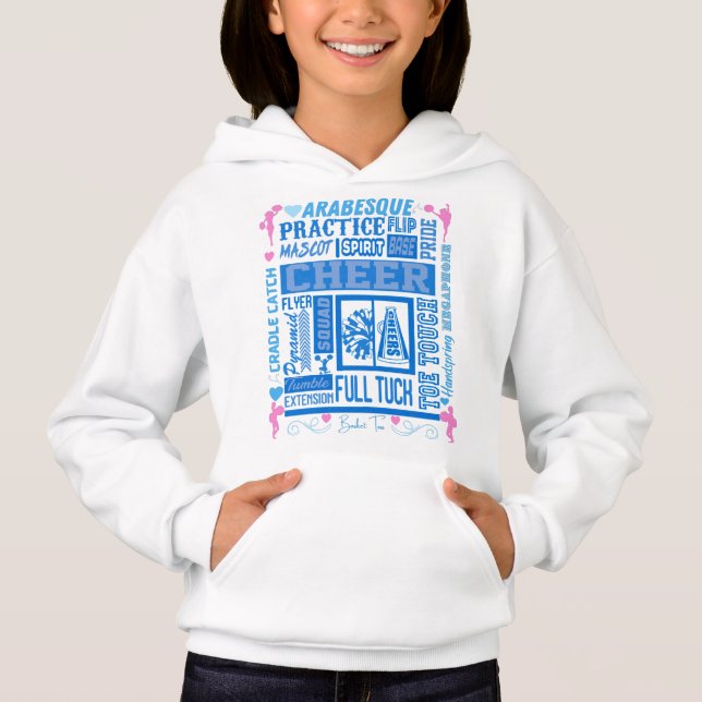 Chicas estimulan la tipografía en azul y rosa (Anverso)